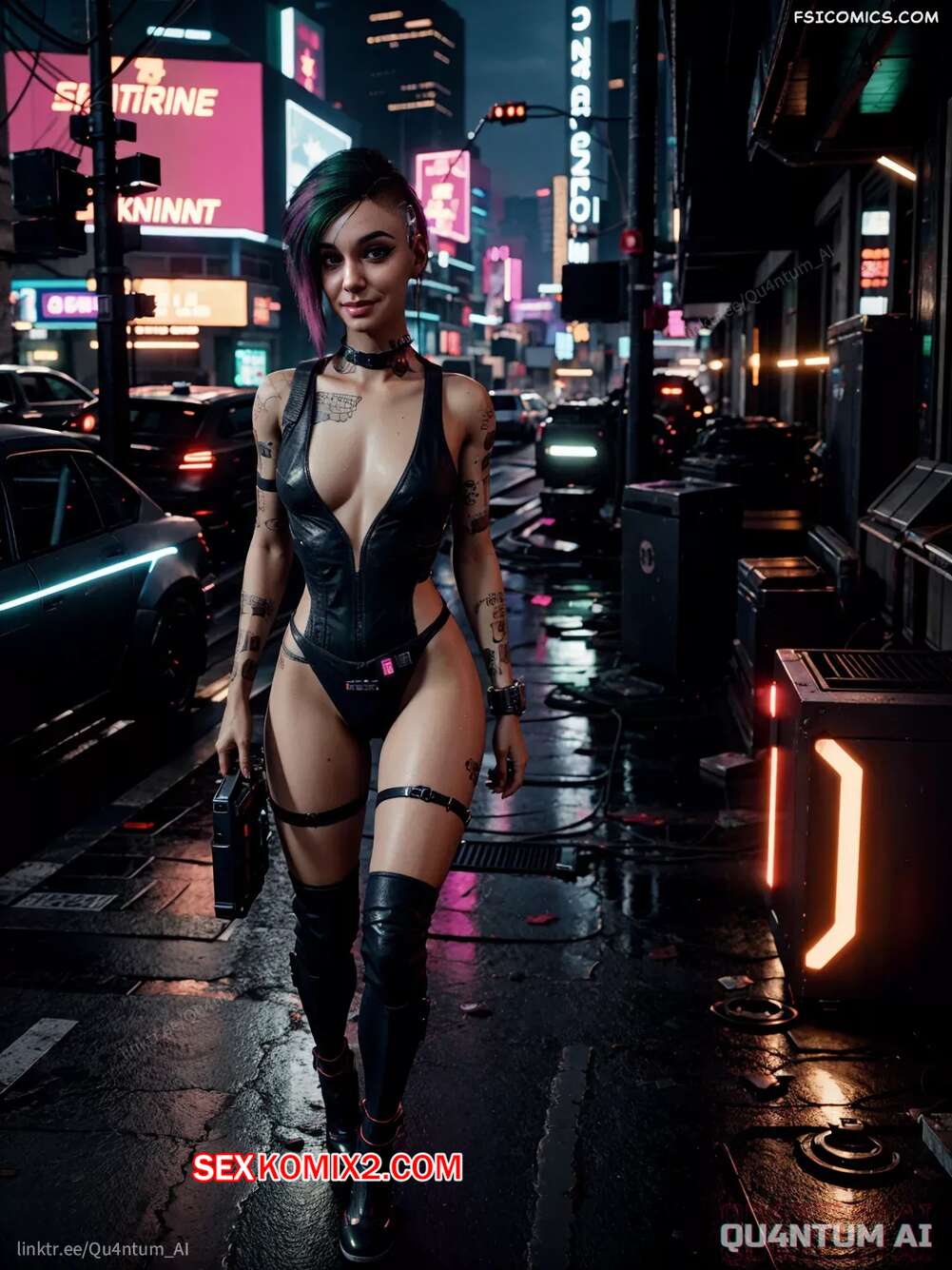 Порно комикс Judy Alvarez. Cyberpunk 2077. QuantumAI