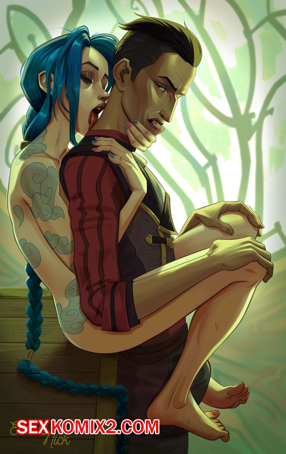 Порно комикс Лига Легенд. Джинкс и Силко. Jinx and Silco. League of Legends. Nick Eronic