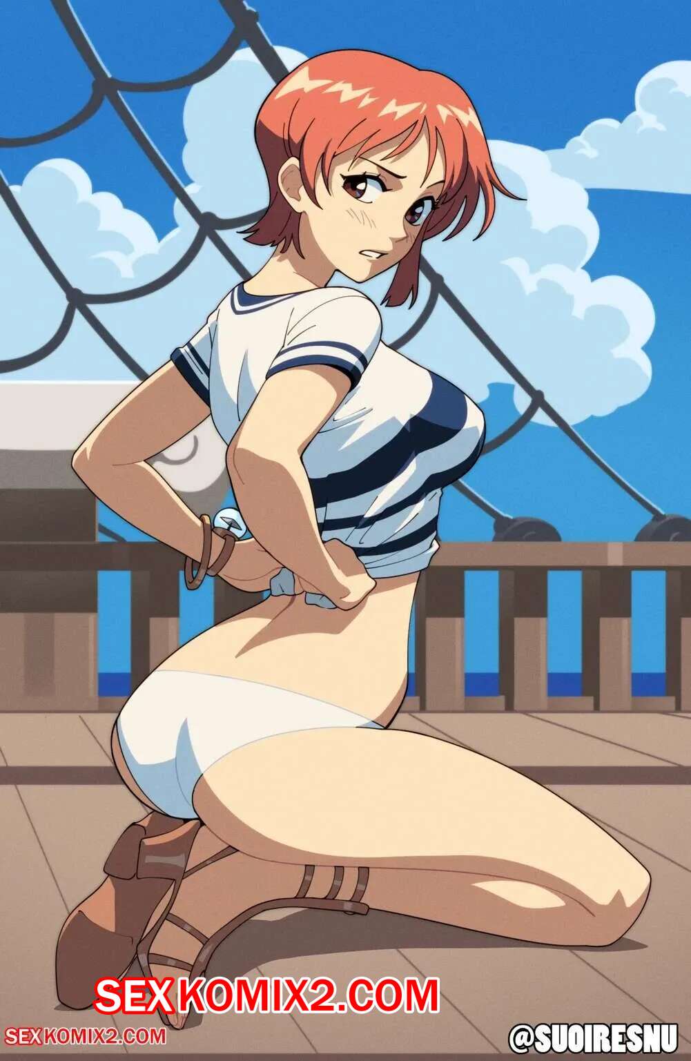 Порно комикс One Piece. Юта, Робин и Нами. Uta x Robin x Nami suoiresnu.