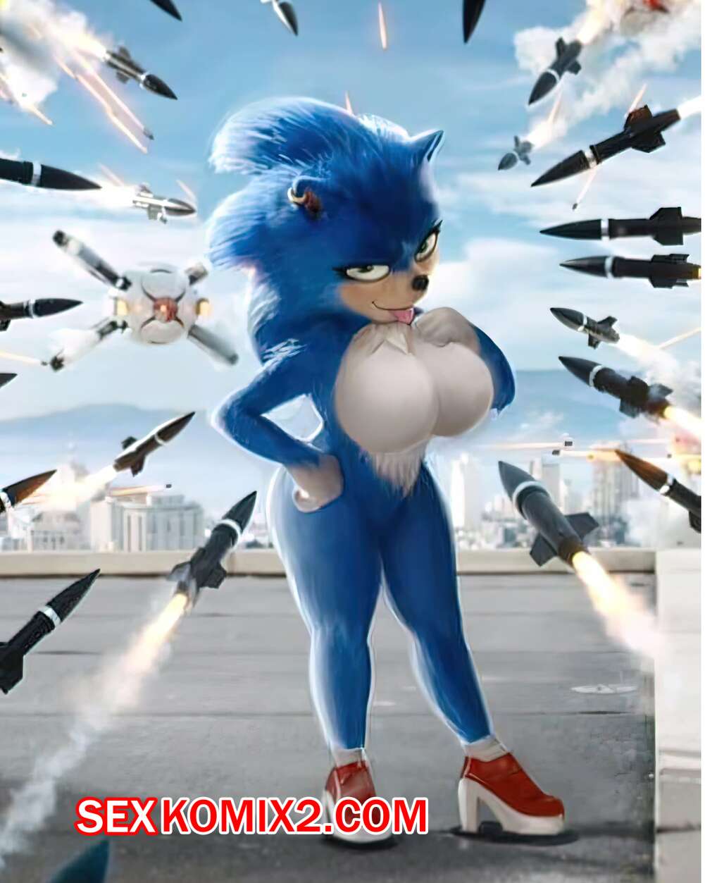 Порно комикс Shadman. Вот дерьмо Шадмен. СОНИК